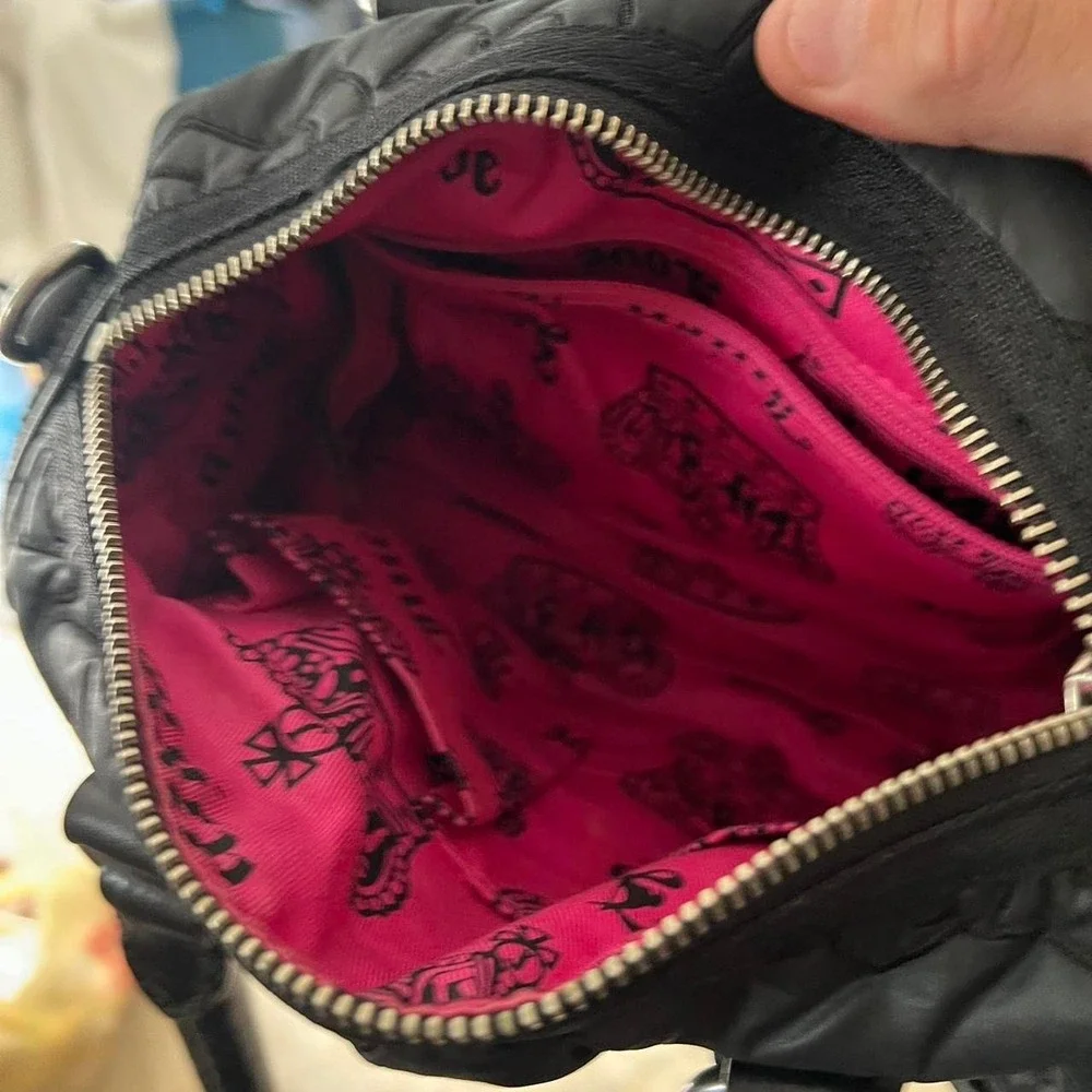 y2k 2000s Quilted Juicy Couture DayDreamer Black shoulder bag / handbag